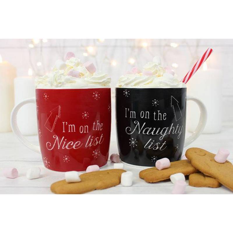 Nice List Naughty List Mug Set